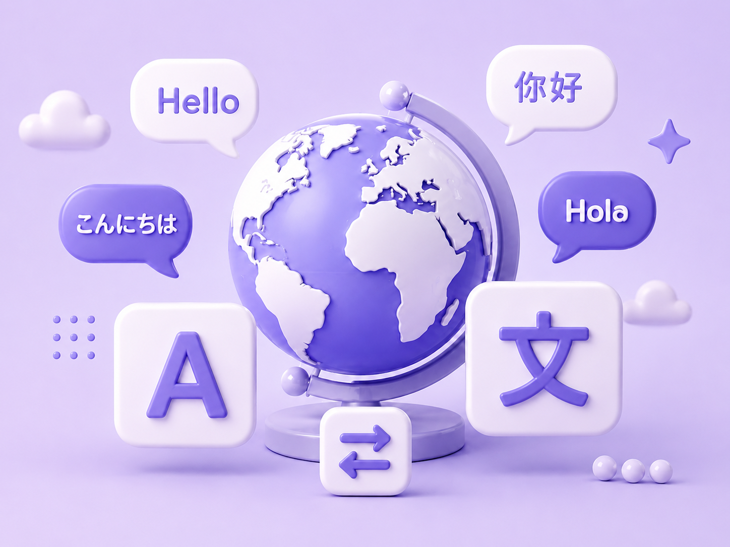 AI 多語翻譯與內容在地化示意